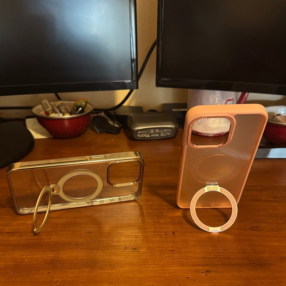 Dual Phone Cases with Ring Holders